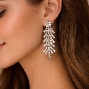 Elegant Clip on Silver Drop Earrings